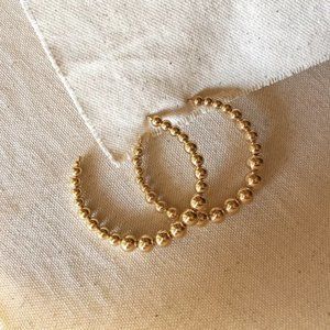Bubbles🫧 - 18k Gold Filled Gradient Beaded C Hoop Earrings